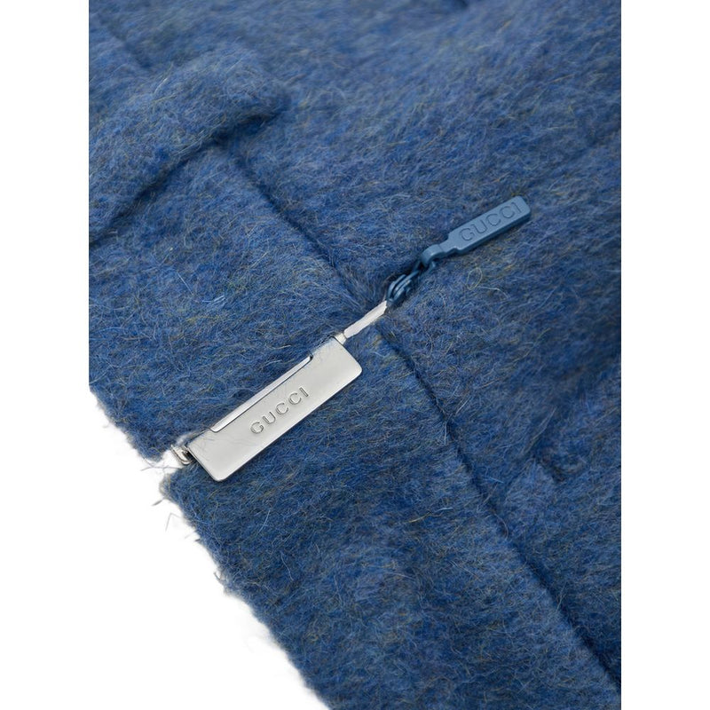 Blue Wool Shorts