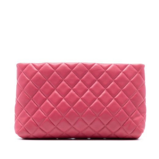 Quilted Lambskin Kiss Lock Clutch - Image 1