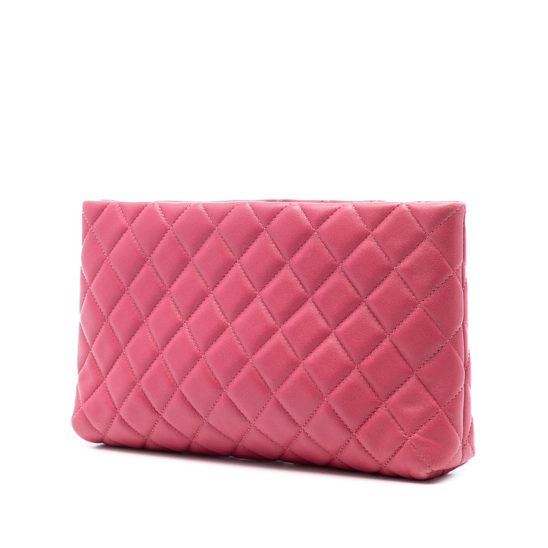 Quilted Lambskin Kiss Lock Clutch - Image 2