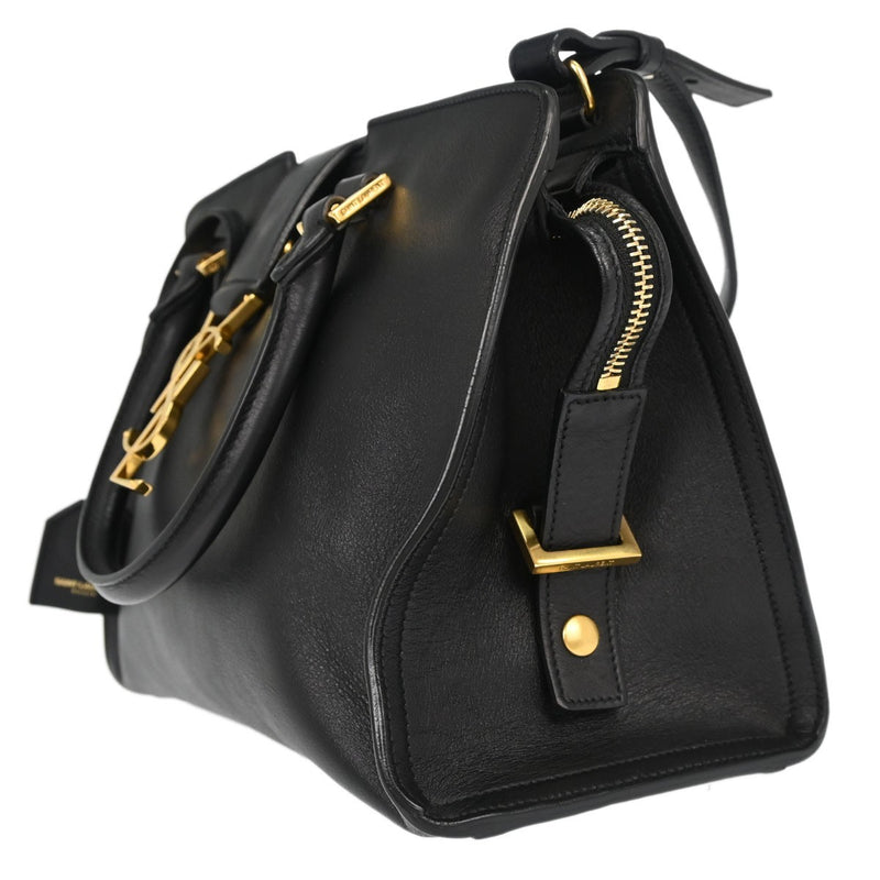 Saint Laurent Monogram Cabas Leather Black Calfskin Bag