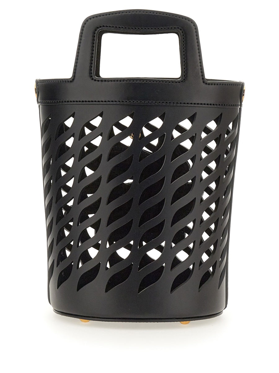 Etro Coffee Shoulder Bag — Black Leather