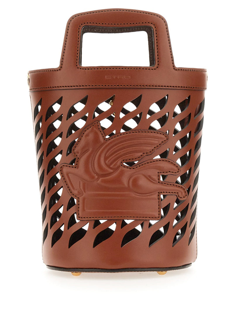 Etro Coffa Handbag — Beige Leather Hand Bags