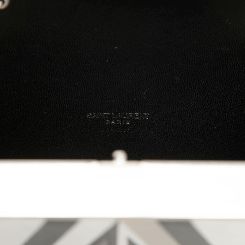 Metal and Leather Tuxedo Box Star Clutch on Chain - Image 5