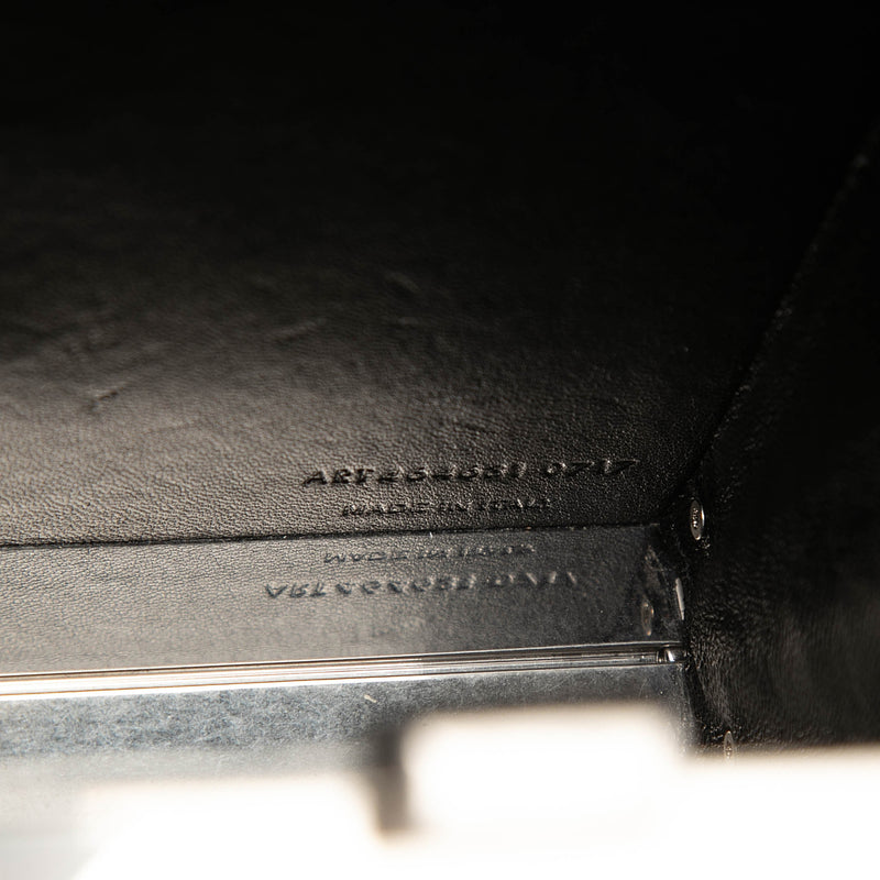 Metal and Leather Tuxedo Box Star Clutch on Chain - Image 6