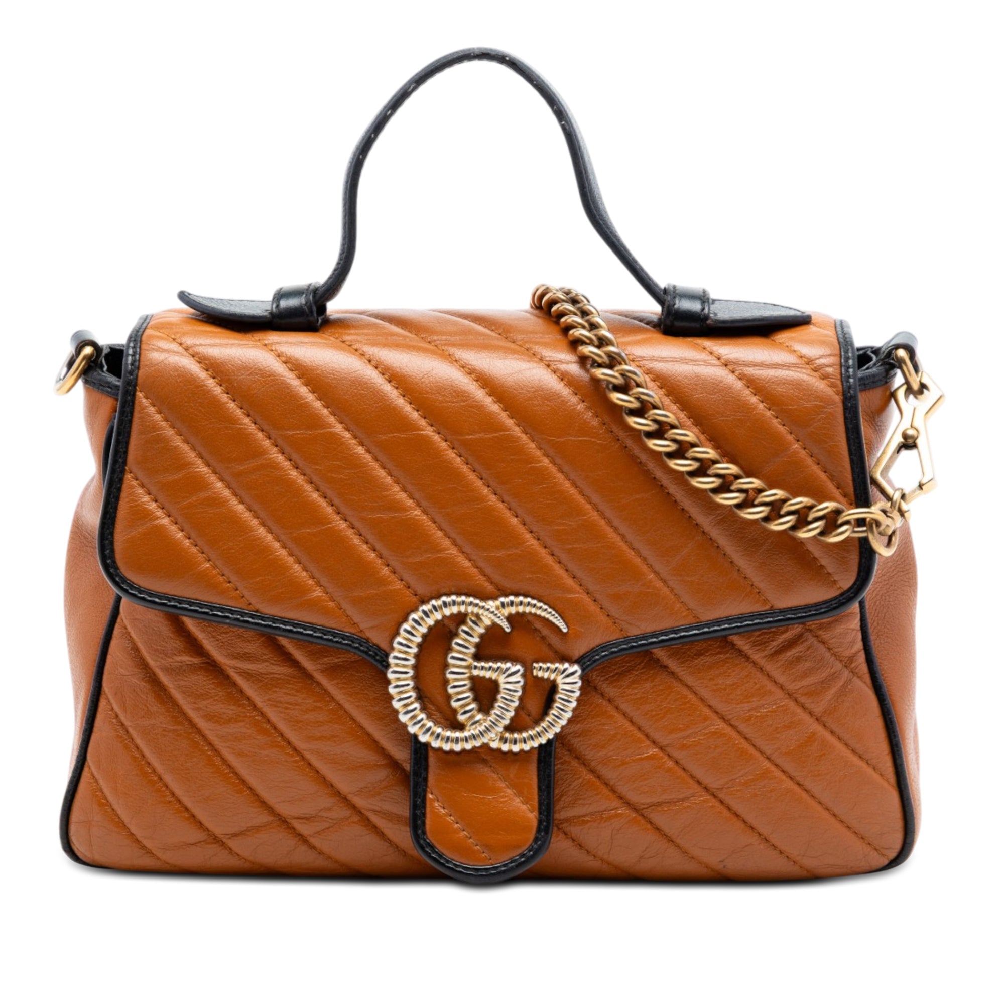 Small GG Marmont Matelasse Leather Torchon Top Handle Bag - Image 1