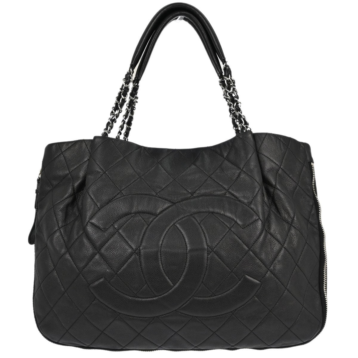 Chanel Timeless Cc Expandable Quilted Caviar Black Leather Bag