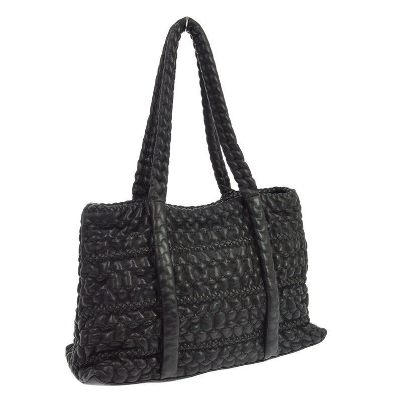 Chanel Hidden Chain Wrinkled Lambskin Black Leather Bag