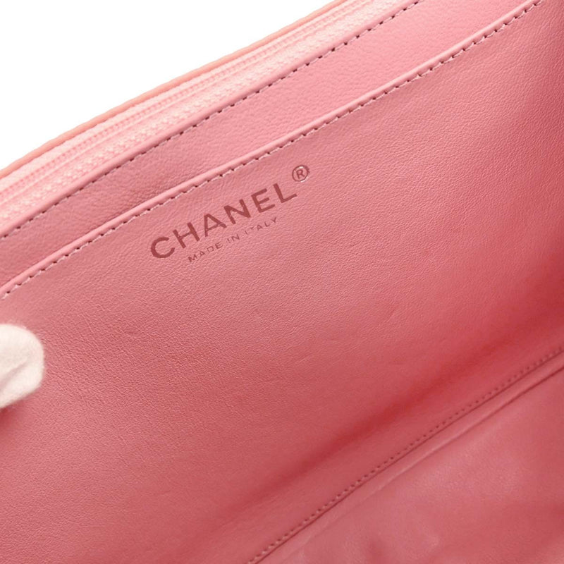 Chanel Classic Single Flap Quilted Lambskin Pink Leather Bag