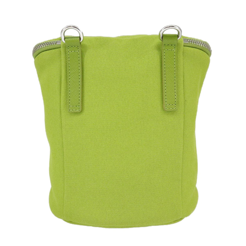 Prada Zipped Triangle Canvas Green Bag