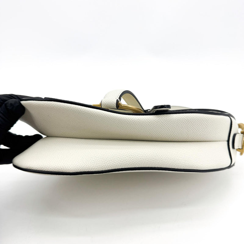 Christian Dior Saddle Leather White Bag