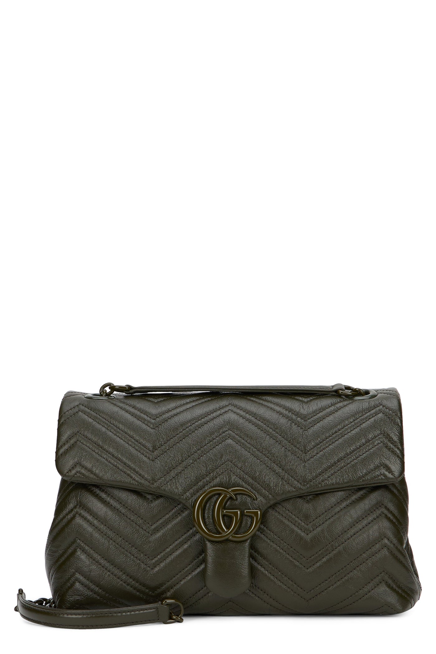 Gucci Marmont Shoulder Bag — Black Calf Skin