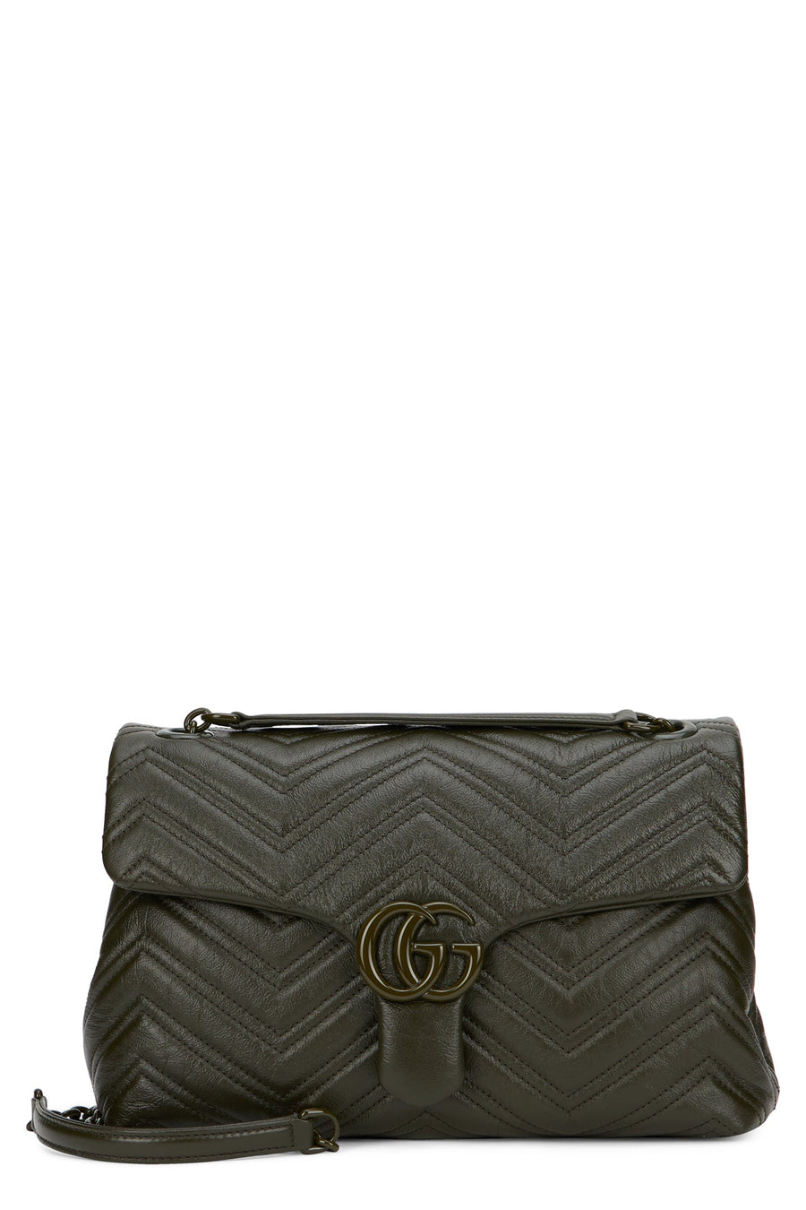 Gucci Marmont Shoulder Bag — Black Calf Skin