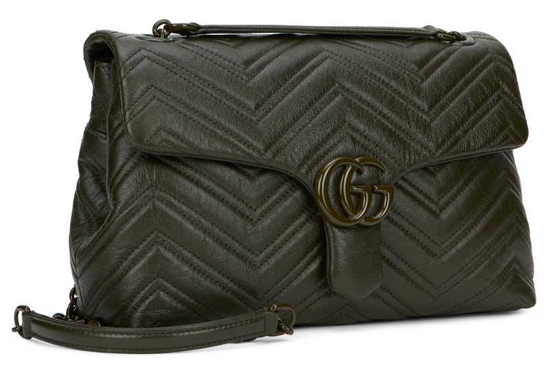 Gucci Marmont Shoulder Bag — Black Calf Skin