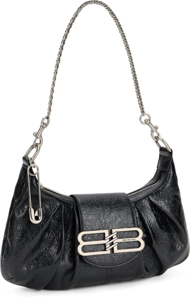 Balenciaga Pamela Shoulder Bag — Black Leather
