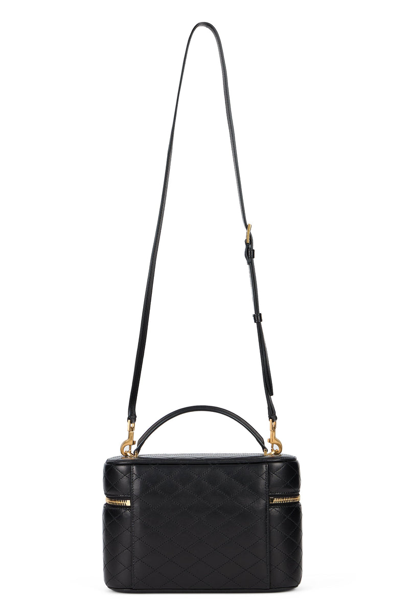 Saint Laurent Gaby Vanity Top Handle Bag — Black Lambskin