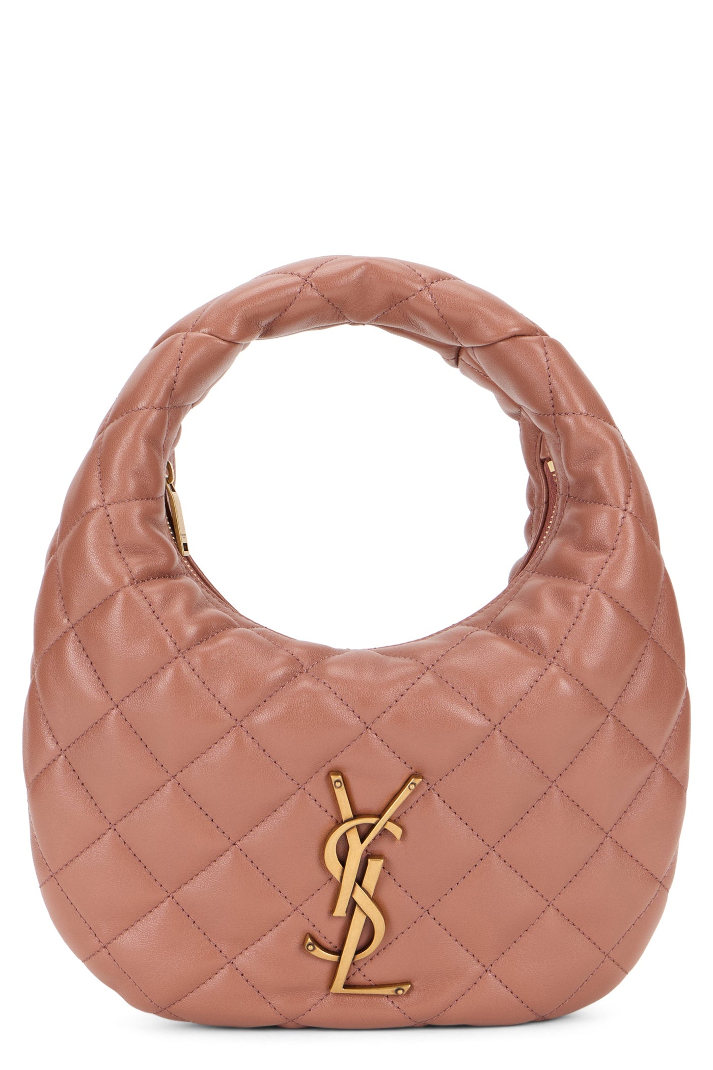Saint Laurent Quilted Lambskin Shoulder Bag — Pink Leather