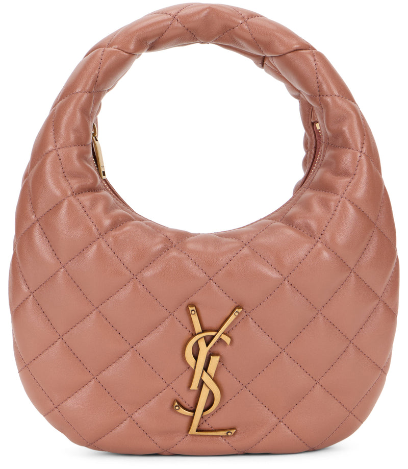 Saint Laurent Quilted Lambskin Shoulder Bag — Pink Leather