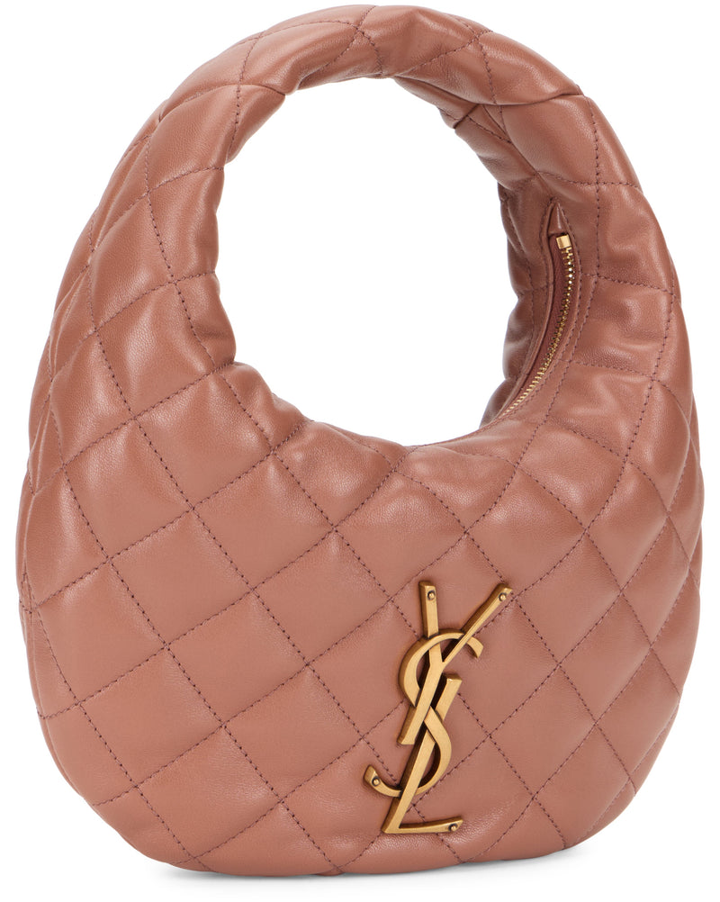 Saint Laurent Quilted Lambskin Shoulder Bag — Pink Leather