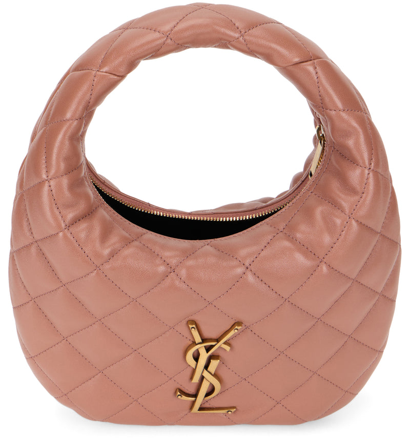 Saint Laurent Quilted Lambskin Shoulder Bag — Pink Leather