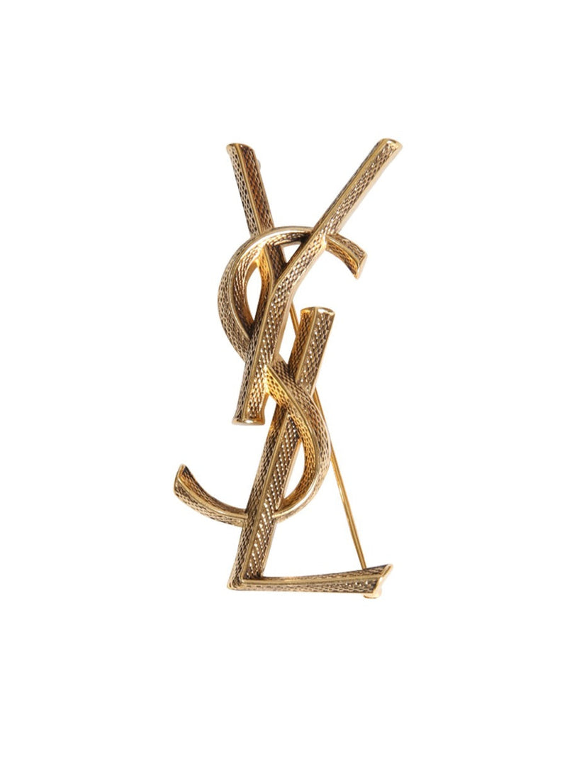 Saint Laurent Serpente Cassandra Brooch — Gold Brass Brooches & Pins