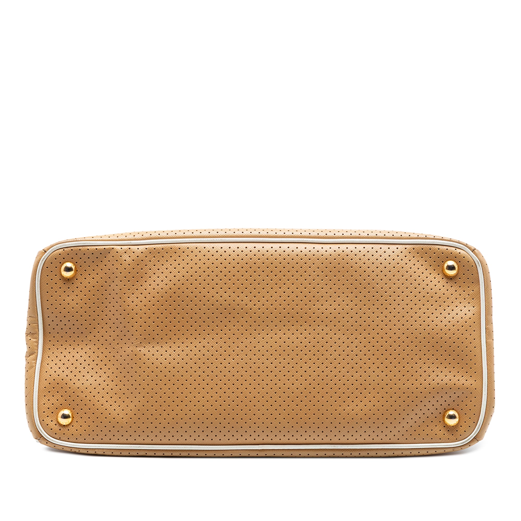 Large Perforated Saffiano Lux Galleria Zip Tote - Image 3