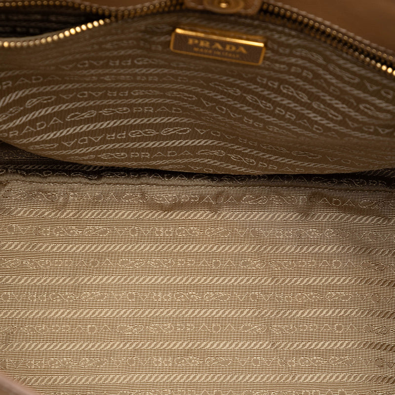 Large Perforated Saffiano Lux Galleria Zip Tote - Image 4