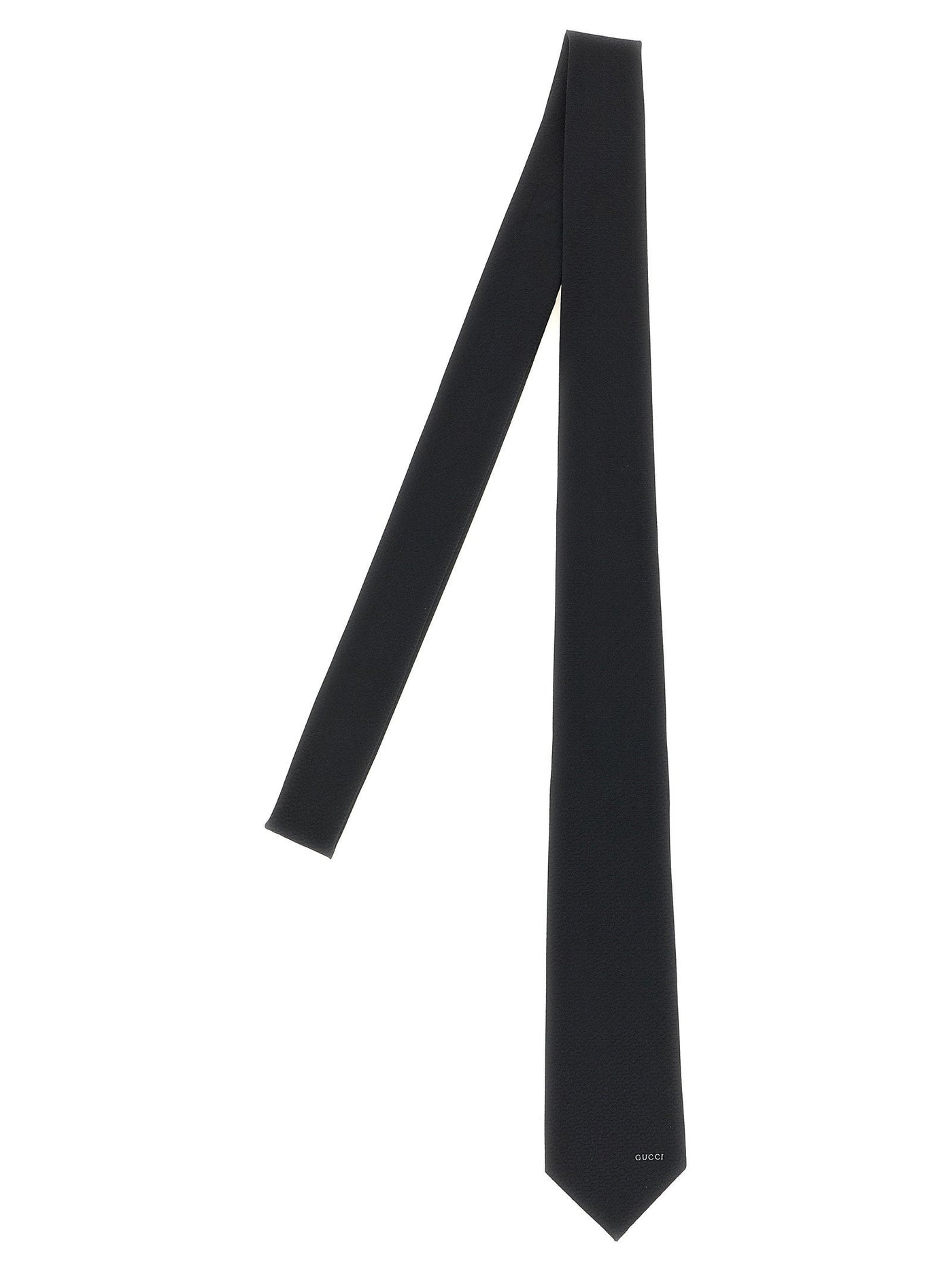 Gucci Jacquard Silk Necktie — Black Pure Neckties