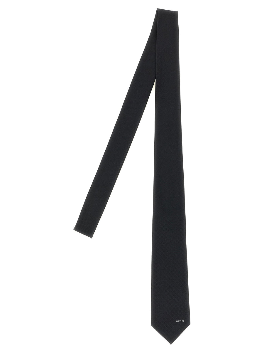 Gucci Jacquard Silk Necktie — Black Pure Neckties