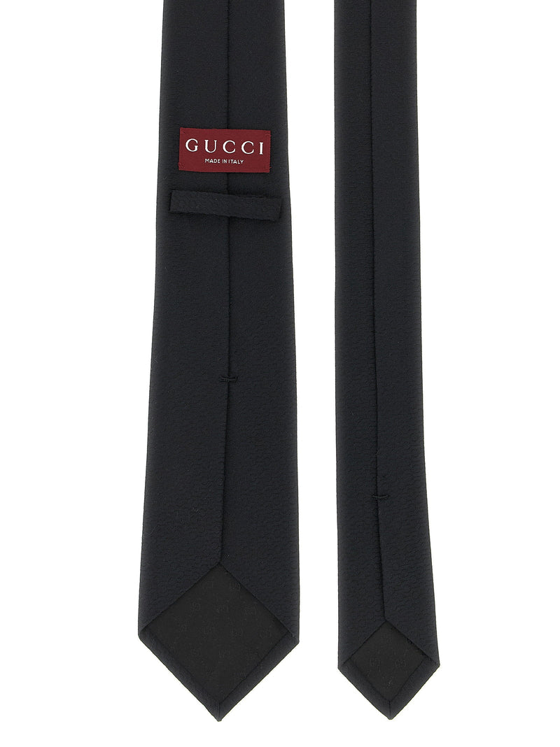 Gucci Jacquard Silk Necktie — Black Pure Neckties