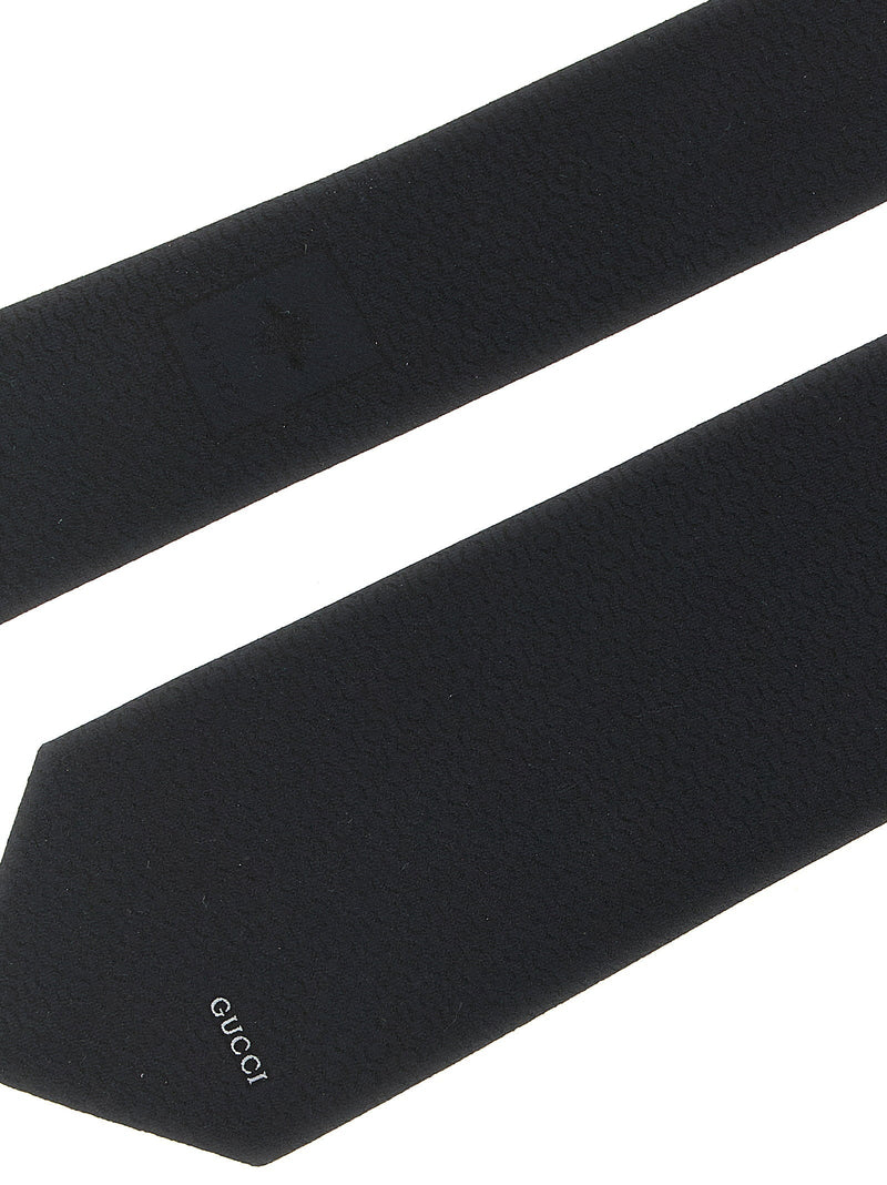 Gucci Jacquard Silk Necktie — Black Pure Neckties