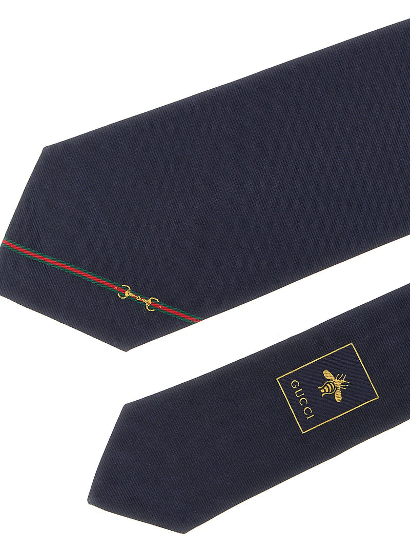 Gucci Jacquard Silk Necktie — Navy Pure Neckties