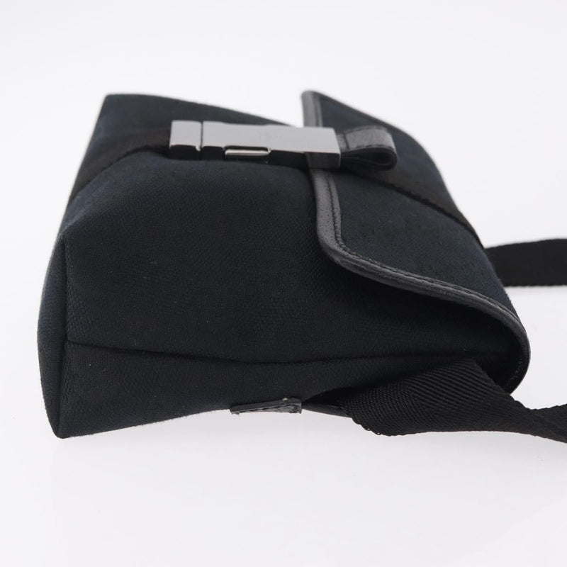 Gucci Buckle Waist Gg Canvas Black Bag