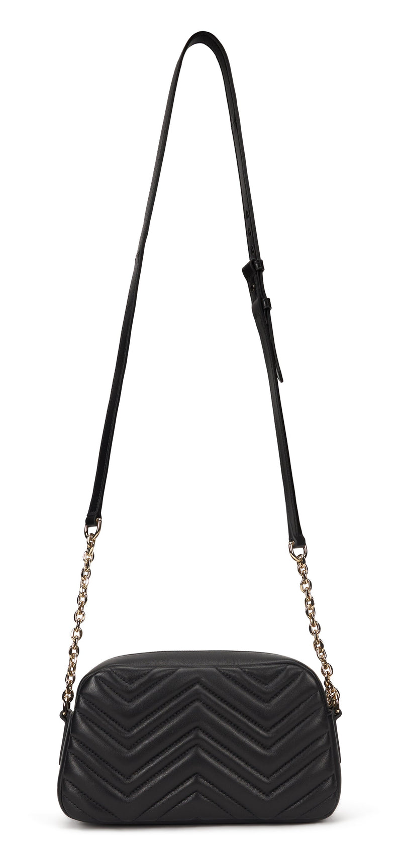 Gucci Gg Marmont Shoulder Bag — Black Lambskin