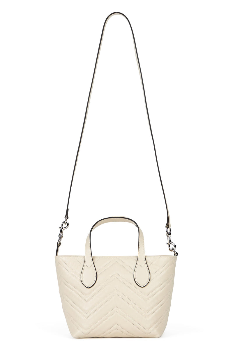 Gucci Gg Marmont Top Handle Bag — Beige Calf Skin