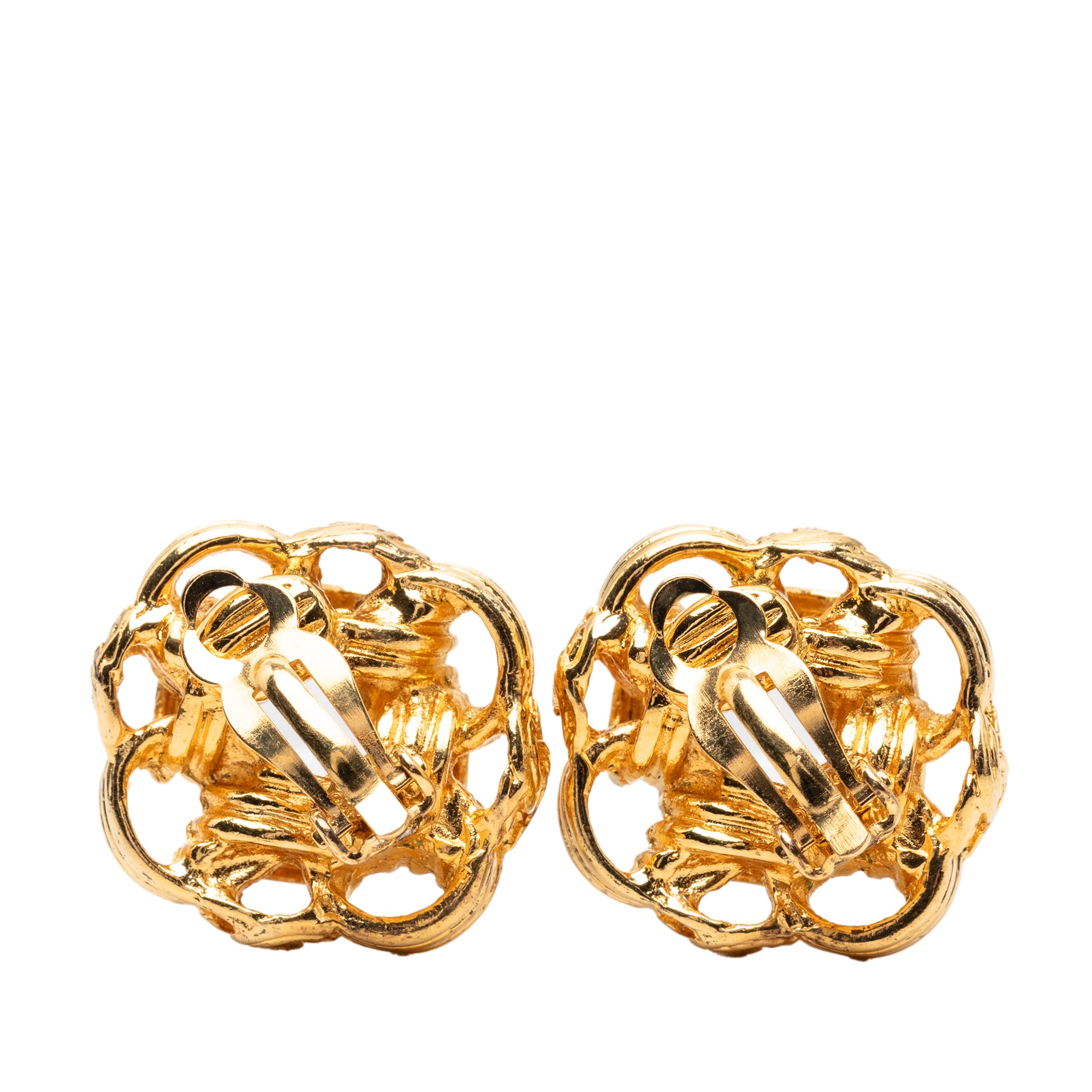CC Gold Plated Knot Clip On Earrings - Image 2