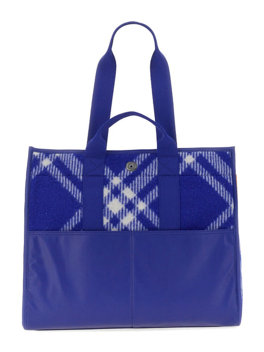 Burberry Virgin Wool Shoulder Bag — Blue