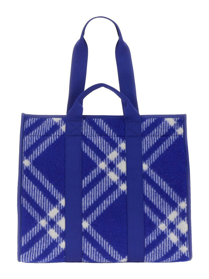 Burberry Virgin Wool Shoulder Bag — Blue