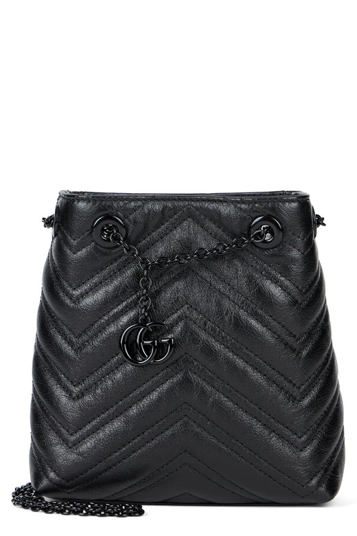 Gucci Shoulder Bag — Black Calf Skin