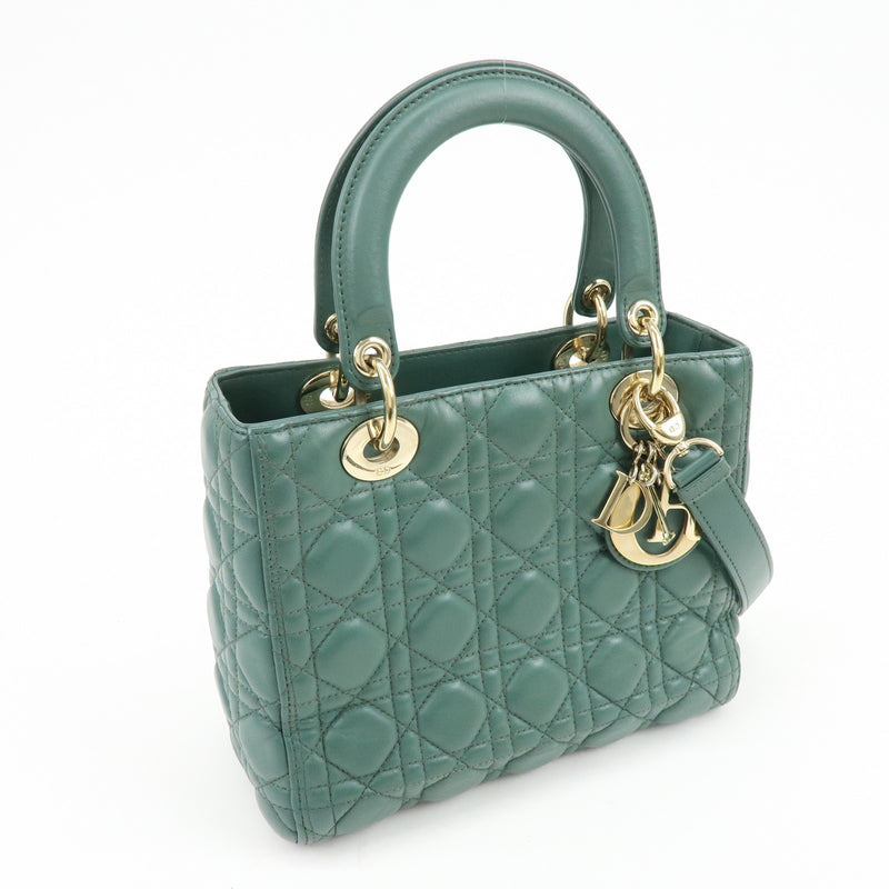 Christian Dior Lady Green Leather Bag