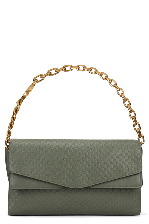 Gucci Gg-Embossed Calf Leather Shoulder Bag — Khaki Skin