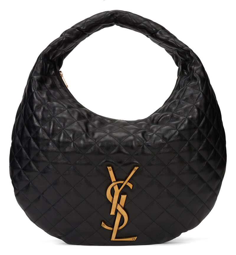 Saint Laurent Icare Hobo Bag — Black Lambskin