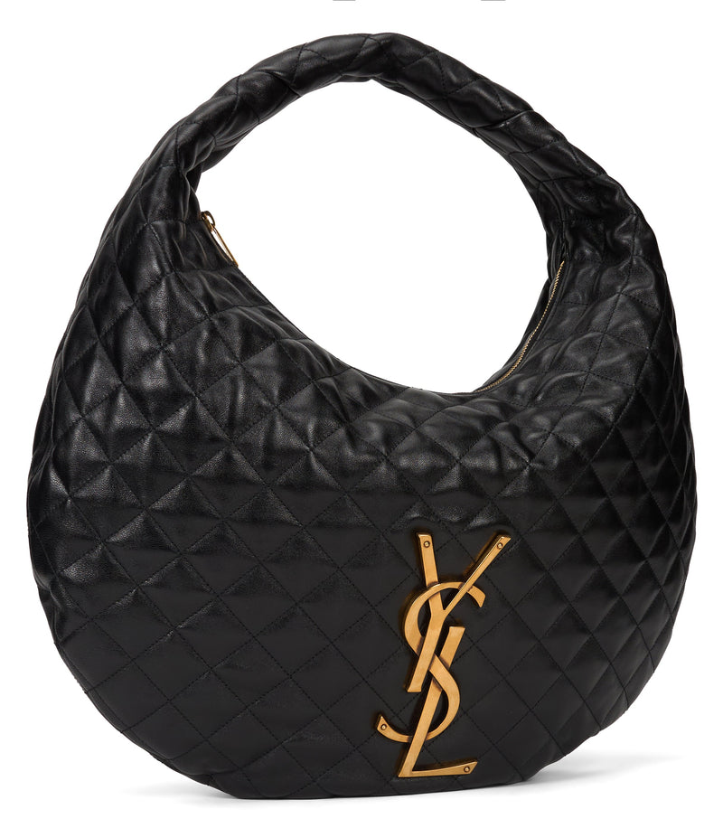Saint Laurent Icare Hobo Bag — Black Lambskin