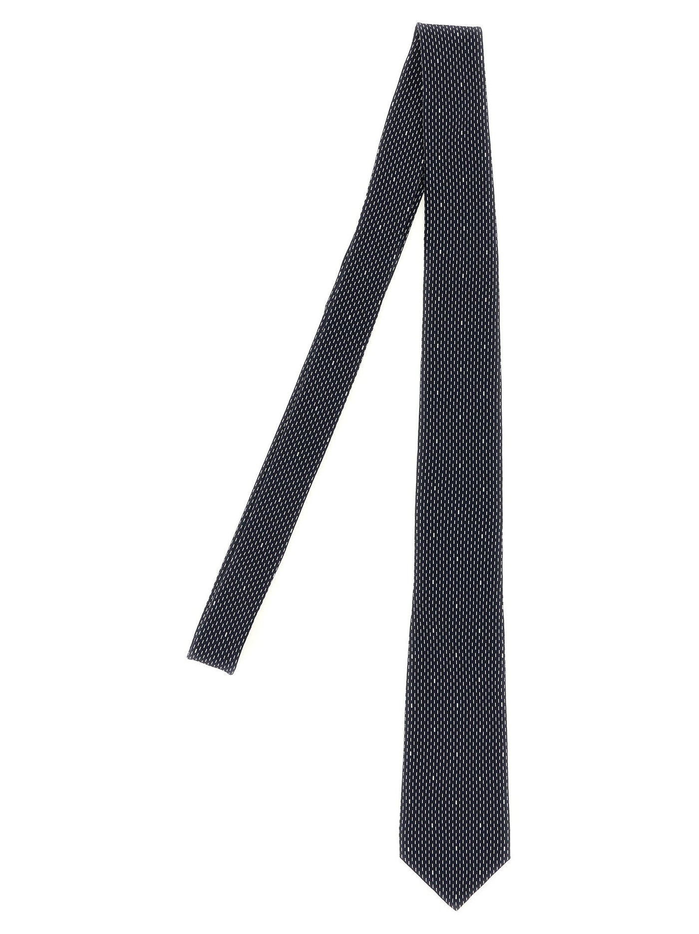 Saint Laurent Polka Dot Silk Necktie — Navy Crêpe Neckties