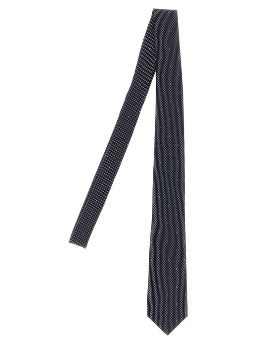 Saint Laurent Polka Dot Silk Necktie — Navy Crêpe Neckties