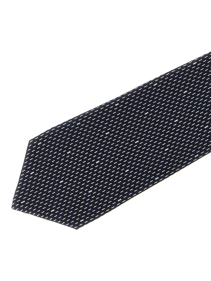 Saint Laurent Polka Dot Silk Necktie — Navy Crêpe Neckties
