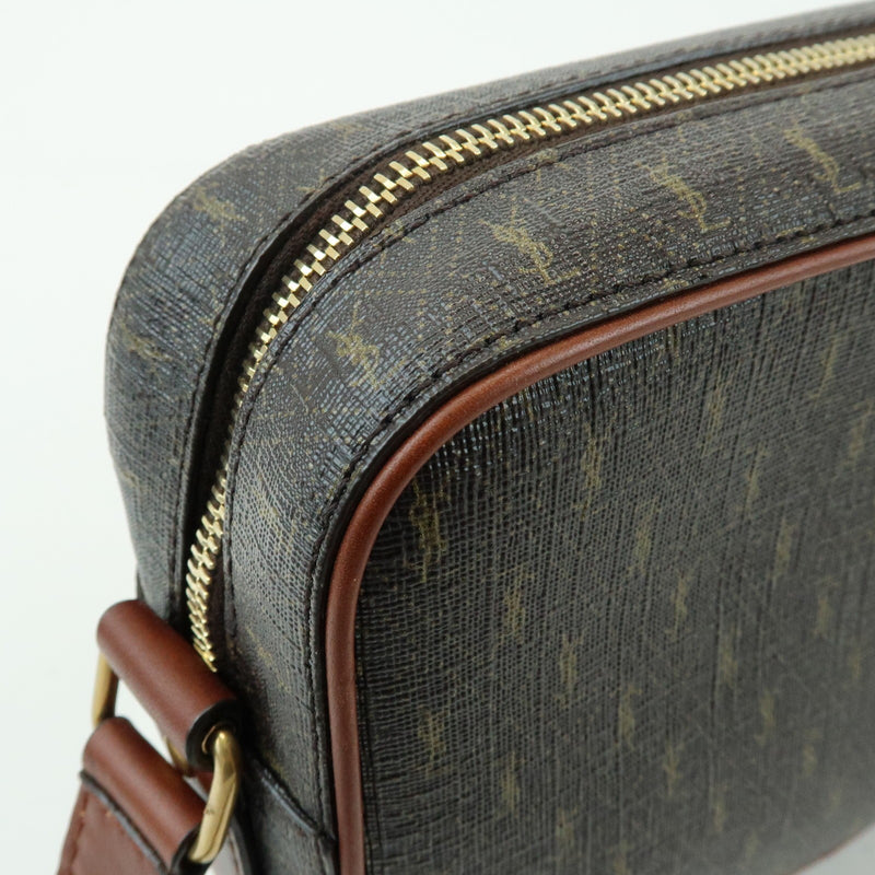 Saint Laurent Le Monogramme Camera Monogram All Over Coated Canvas And Leather Brown Bag