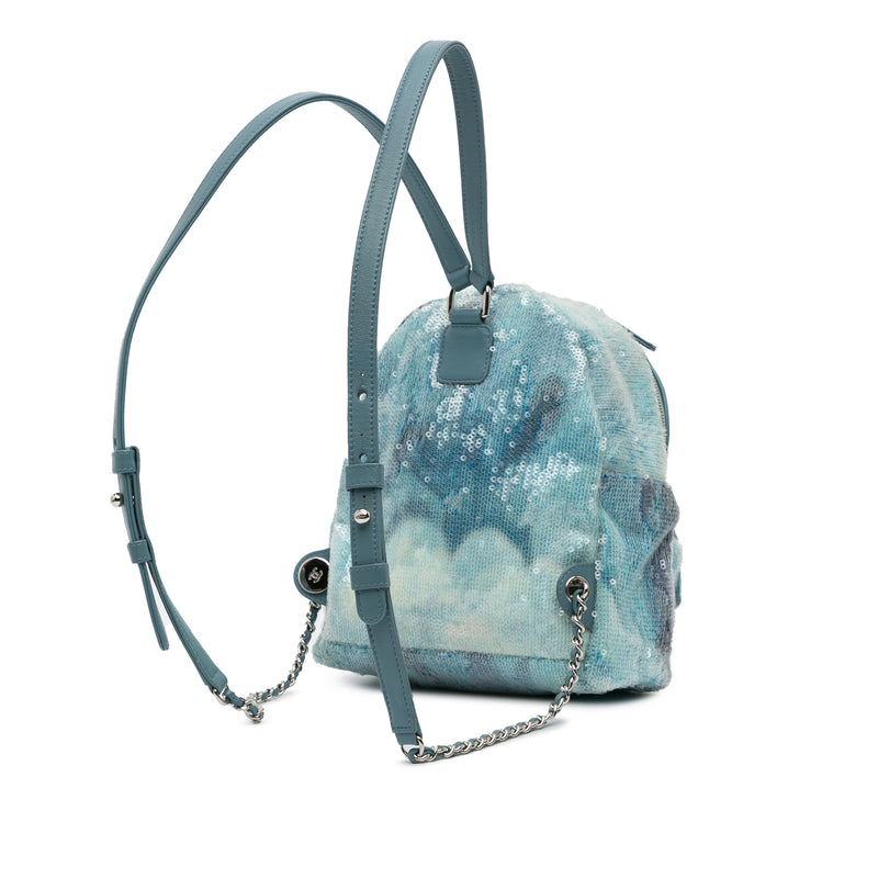 Mini Sequins and Lambskin Waterfall Backpack - Image 2
