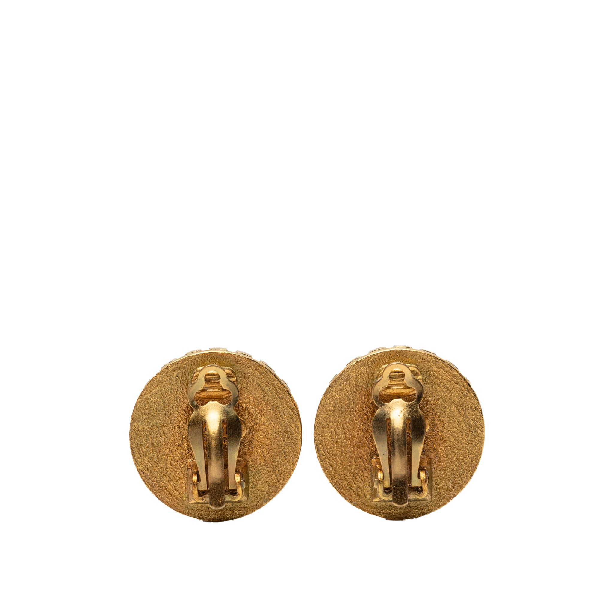 Gold Plated Coco Coin Clip On Earrings - Image 2