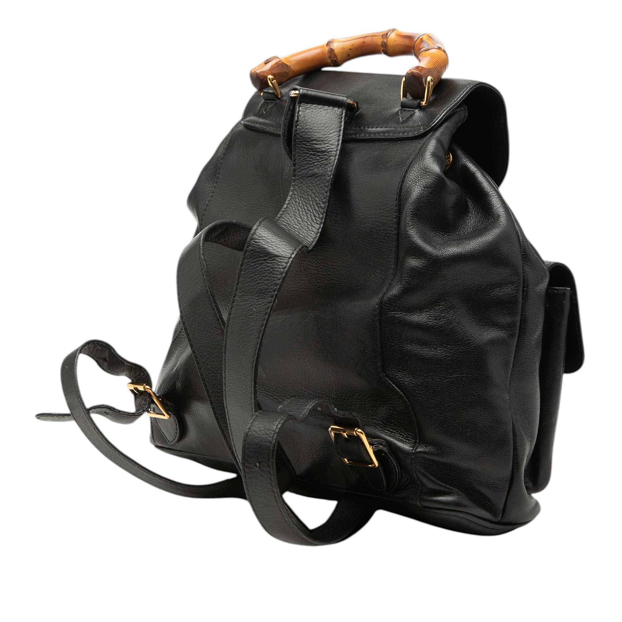 Calfskin Bamboo Drawstring Backpack - Image 2