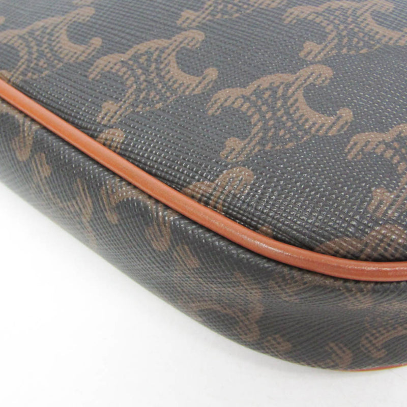 Celine Triangle Triomphe Coated Canvas Brown Bag